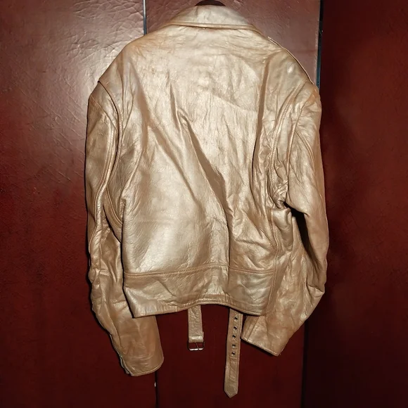 Vintage Global Identity Golden Leather Jacket